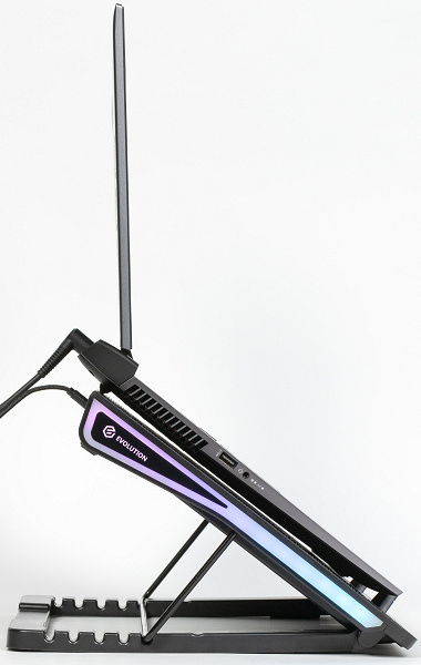 Подставка Evolution LCS-09 RGB для ноутбука до 17 дюймов, с активным охлаждением и красочной подсветкой