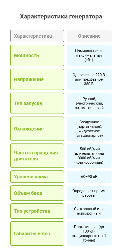 Основные характеристики и назначение ДГУ Основные характеристики и назначение ДГУ