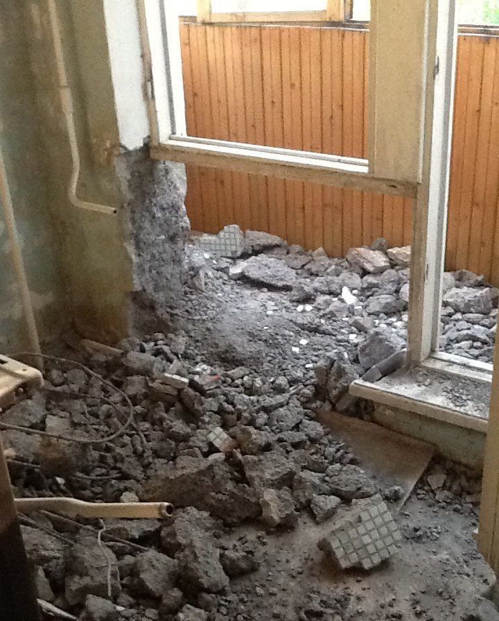 демонтаж подоконного блока